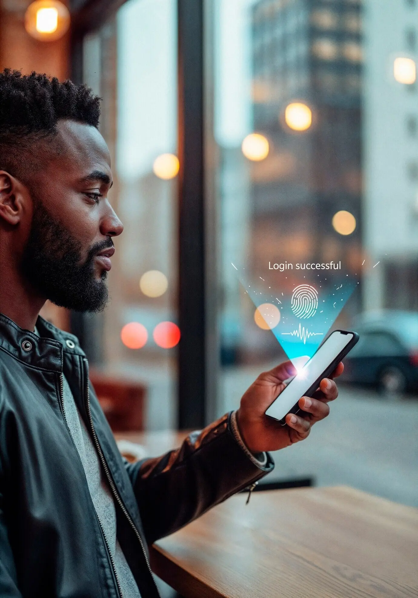 Erfolgreiche Anmeldung per Fingerabdruck auf dem Smartphone.